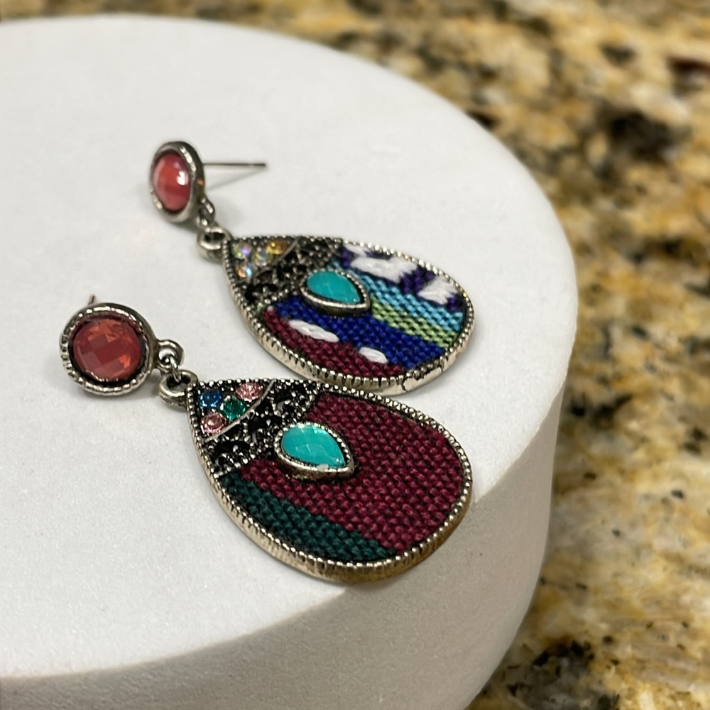 Colorful Bohemian Drop Earrings - Picture 9 of 9
